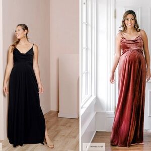 Black Velvet Maternity “Skye” Gown